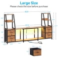 thumbnail image 4 of Casacomoda TV Stand for up to 65 Inch TV, 87" Entertainment Center with Power Outlets & LED Lights, Modern Media Console with Glass Shelf & 4 Fabric Drawers for Living Room Bedroom, Vintage, 4 of 7