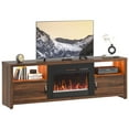 thumbnail image 6 of Bestier 71" Fireplace TV Stand for TVs up to 75" LED Entertainment Center with 23" Remote Control Electric Fireplace, Walnut, 6 of 11