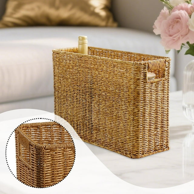 Cesta de almacenamiento tejida, decorativa, práctica, ligera, portátil, resistente, organizador de almacenamiento, cesta para artículos diversos para