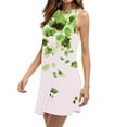 thumbnail image 4 of Ovzne Robes pour Femmes Robe pour Femme Femmes Décontractée Ample Été Robe Imprimée Sans Manches Col en V Ensemble Haut/chemise Robe d'Été Imprimée Liquidation, 4 of 7