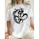 thumbnail image 1 of Camiseta De Mujer De Verano Suave Y Ligera Básica Para Llevar DeportesWomen's Casual Graphic Tee - Black Abstract Angry Face Print, Crew Neck Short Sleeve, Stretchy Polyester Blend, Machine Washable, 1 of 6