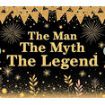 thumbnail image 3 of Golden Theme Birthday Banner Glitter Design The Man The Myth The Legend for Celebration Indoor Party Event, 3 of 7