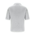 thumbnail image 3 of HOOMEUMY Mens T Shirts Lapel Breathable Shirts Soft Solid Color Short Sleeve Basic Shirt Casual Relaxed Lightweight Blouses (Gray,L), 3 of 4