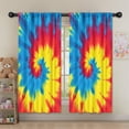 thumbnail image 5 of Blackout Kids Curtains,Colorful Rainbow Tie Dye Spiral Pattern Childrens Insulated Curtains Set Of 2,Bedroom Essentials,Toddler Room Decor 52"x63", 5 of 5