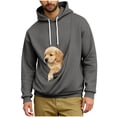 thumbnail image 3 of Urbanix Pet Pouch Hoodie for Men Fashion Long Sleeve Drawstring Pet Carrier Carrier Hoodies Comfy Winter Sweaters with Pockets, 3 of 5