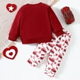 thumbnail image 4 of Tisuna 2 Pieces Outfit Set For Girls Boys Infant Cartoon Print Long Sleeve Crew Neck Sweatsuit Breathable Soft Kids Valentine'S Matching Set Red Size 12-18 Months, 4 of 6