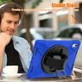 thumbnail image 4 of Dteck for iPad 10th Generation Case 10.9" 2022, with Rotation Stand Hand Strap, Heavy Duty Crossbody Shoulder Strap Shockproof Rugged Soft Silicone Hard Protective Case for Kids, Girls Women, Blue, 4 of 6