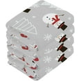 thumbnail image 4 of SKYSONIC Christmas Snowman Cotton Washcloths Set of 2, Highly Absorbent Soft Fingertip Towel for Bathroom, Gym, Hotel and Spa, 12 x 12 Inch, 4 of 7