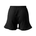thumbnail image 3 of Vedolay Women 2023 Summer Casual Elastic Solid Color Ruffle Shorts,Black XL, 3 of 5