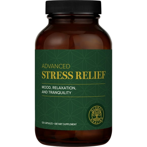 Suplemento Global Healing Center Stress Relief con litio 120 cápsulas