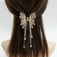 thumbnail image 2 of Faux Pearl Tassel Rhinestone Butterfly Hair Claw Clip Elegant Alloy Non-Slip Strong Hold Grip Hair Jaw Clip For Thick Hair Accessories, 2 of 18