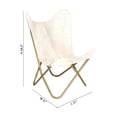 thumbnail image 3 of Design Living L31'' Gold Stainless Steel Chair with Grey and White Hairline Leather, 3 of 4