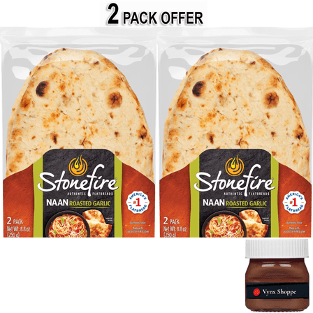 Stonefire Roasted Garlic Naan, 8.8 oz, 2 Count
