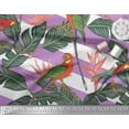 thumbnail image 2 of Soimoi Moss Georgette Fabric Tropical Leaves,Stripe & Parrot Bird Print Fabric by Yard 42 Inch Wide, 2 of 3