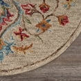 thumbnail image 5 of Ox Bay Talia 6' Round Beige Medallion Wool Indoor Area Rug, 5 of 7