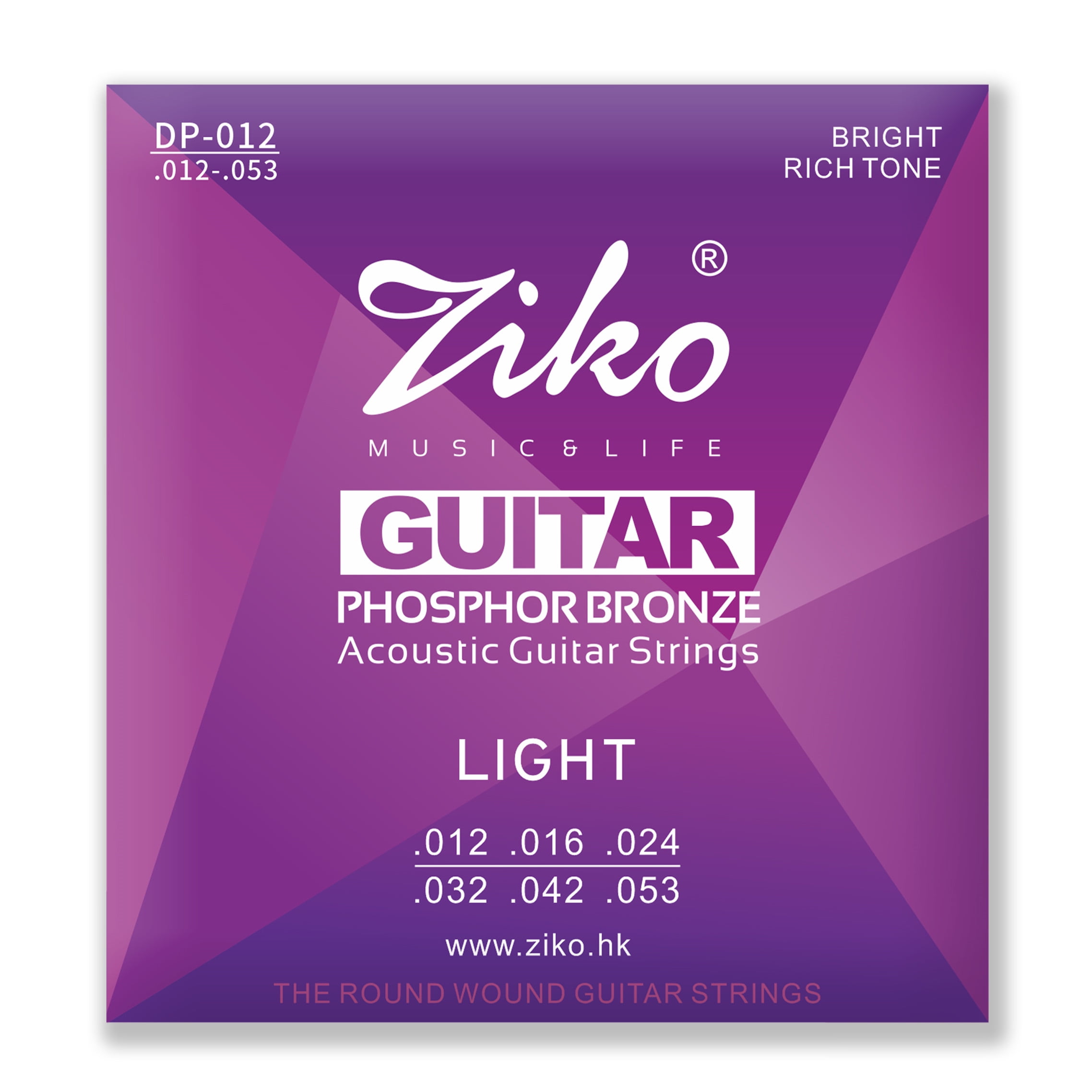 Ziko 90/10 Phosphor bronze guitar strings 12-53 - Walmart.com