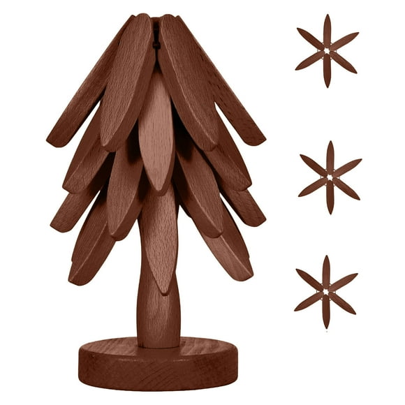 Iumwxz Flash Deals Wooden Hot Dish Tripod Tree Shaped Tripod Set Hot Dish Tripod 3 Wooden Tripods1 Stand Walnut Wood