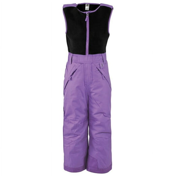 Hudson Baby Unisex Snow Bib Overalls with Fleece Top, Purple, 2 Toddler