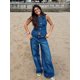 thumbnail image 2 of HH TRAF 2024 Pantalones vaqueros de moda de verano para mujer, trajes de tendencia, chaleco corto, top + pantalón largo de pierna ancha para mujer, 2 of 5