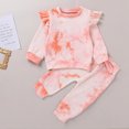 thumbnail image 2 of Futezty Toddler Boys Girls Clothes Fall Winter Outfit Sets, Set For Kids Flying Sleeve Round Neck Tie Dye Elastic Waist 6M 1T 2T 3T 4T 5T 2 Piece Everyday, 2 of 2