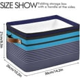 thumbnail image 4 of Coolnut Blue Gradient Stripe Large Square Storage Basket Bin with Handles 2PCS, Foldable Multi Functional Closet Storage Box Shelf Basket for Storing Toys, Books and Clothes Decor Gifts, 4 of 7