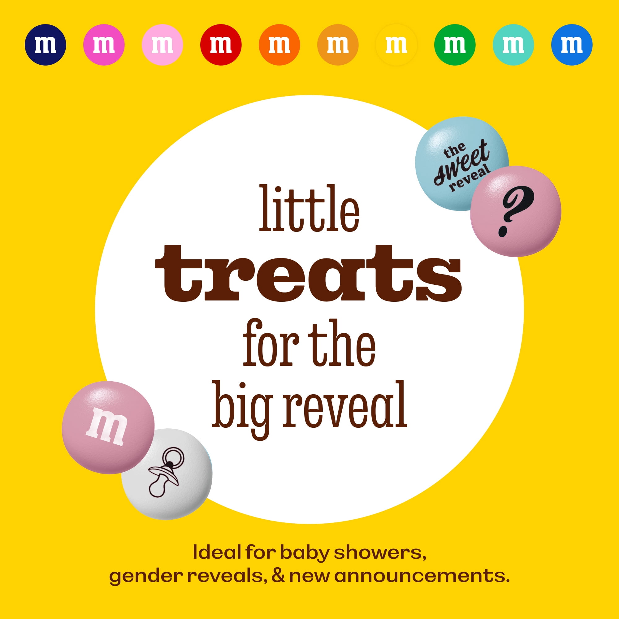 M&M'S Gender Reveal Milk Chocolate Candy, Baby Shower or Reveal Party Candy, 2lb Resealable Bulk Bag