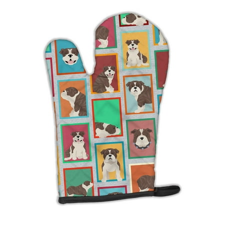 

Lots of Brindle English Bulldog Oven Mitt 8.5 in x 12 in
