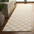 thumbnail image 2 of SAFAVIEH Ebony Camille Checkered Runner Rug, Gold/Ivory, 2'3" x 8', 2 of 6