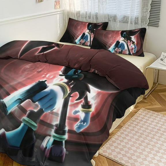 Shadow The Hedgehog Luxury Dual-Sided Bedding Set | Heavyweight, Ultra Soft & Vibrantly Printed