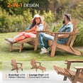 thumbnail image 3 of UBesGoo HDPE Adirondack Chair for Outdoor and Indoor with Folding Footrest,Waterproof HDPE Material, Comfortable 380lb Weight Capacity, Teak, 3 of 6