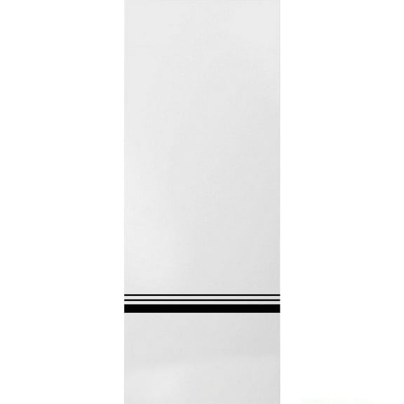 Slab Barn Door Panel 18 x 80 inches | Planum 0012 White Silk with Frosted Glass | Sturdy Finished Interior Doors | Pocket Closet Sliding