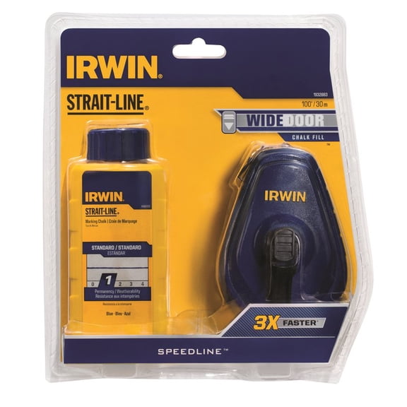 Irwin Strait-Line Blue Fast Retrieve Chalk and Reel Set 4 oz, 100 ft. Blue