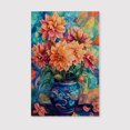 thumbnail image 2 of Dahlia Flower Canvas Wall Art 8x12 inches - Watercolor Dahlia Flower Floral Canvas Print Vintage Wall Decor for Bathroom Office, 2 of 5