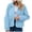 Blue, variant on adviicd Womens Fleece Jacket Long Sleeve Short Coats Button Down Outerwear with Pockets Blue, L
