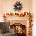 thumbnail image 5 of Clearance Sale! Halloween Single Taper Candle Holder, Black Needle and Eucalyptus Leaf Wrapped Candlestick with Bat Ornament, Gothic Decor, 5 of 9