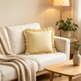 thumbnail image 5 of Ruffled Striped Throw Pillow Cover Soft Yellow White Stripe Decorative Cushion Case and Rectangle Frilled Pillowcase for Living Room Sofa Bed Decor, 5 of 6