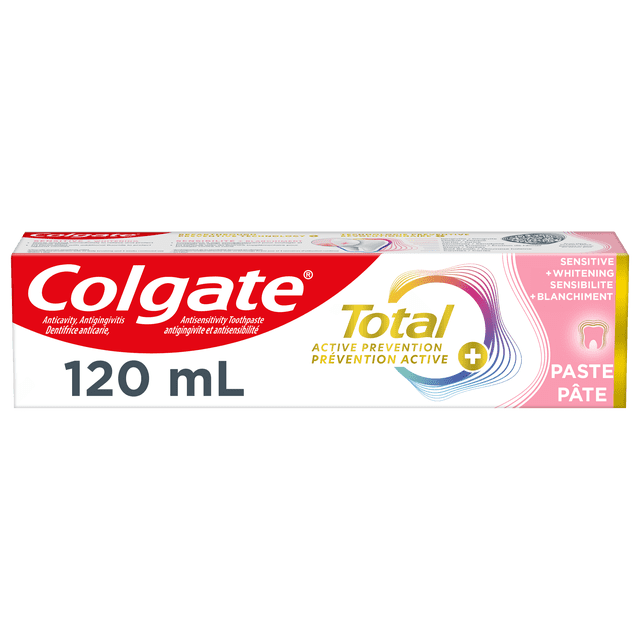 Colgate Total Prevention Active Dentifrice Sensibilité et Blanchiment, 120 ml