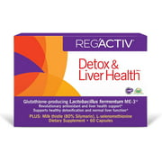 REG'ACTIV Detox & Liver Health, 60 Capsules, with The Glutathione-producing probiotic Lactobacillus fermentum ME-3, Easy-to-Digest Selenium and Milk Thistle Extract