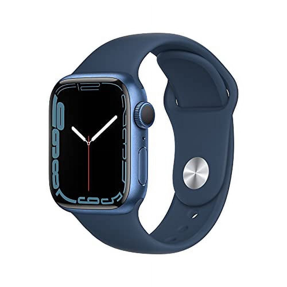 Refurbished Apple Watch Series 7 GPS, 41mm Blue Aluminum Case with Abyss Blue Sport Band - Regular