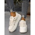 thumbnail image 3 of Women's Fashionable Color Block Beige Breathable Lace-Up Round Toe Sneakers For Casual And Sporting, 3 of 5