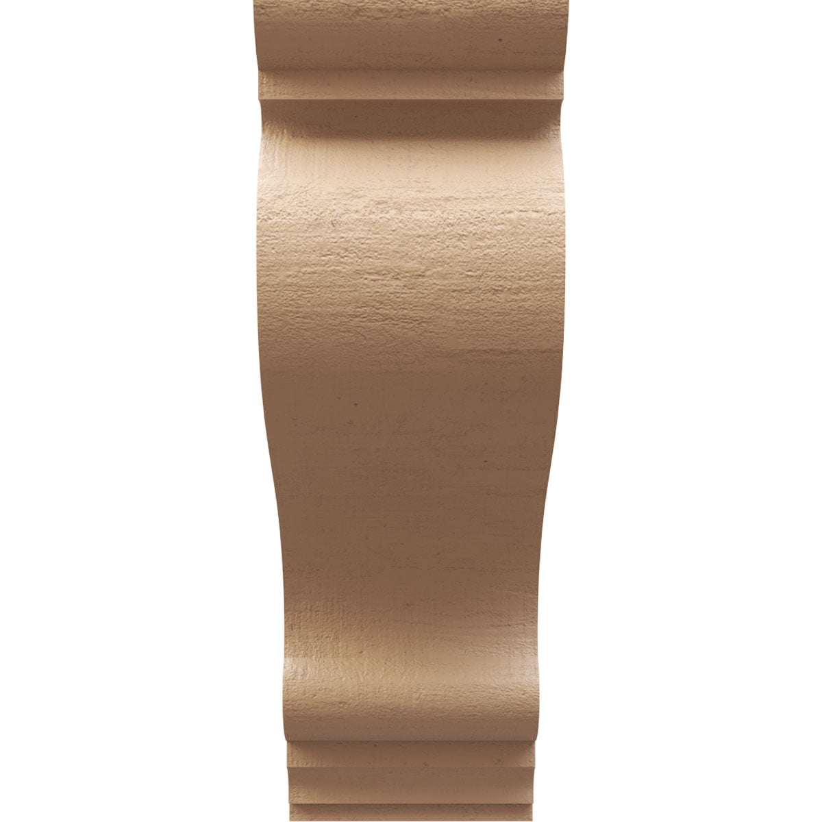 12"W x 24"D x 36"H Classic Scroll Rough Cedar Woodgrain TimberThane Corbel, Primed Tan