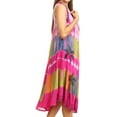 thumbnail image 4 of Sakkas Palm Tree Tie Dye Caftan Dress / Cover Up - Pink - One Size, 4 of 6