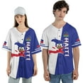 thumbnail image 2 of Mostprints Personalized Name Haiti Baseball Jersey, Customized Haitian Baseball Jerseys for Men Women Haitian Flag Shirt 3D (M), 2 of 5