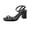 Black, variant on WRKEKC Sandals for Women One Strap Square Toe One Buckle Thick Heel High Heel Summer Casual Shoes for Ladies