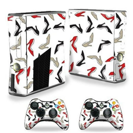 MightySkins XBOX360S-Heels Skin Decal Wrap for Xbox 360 S Slim Plus 2 Controllers - Heels Each Microsoft Xbox 360 S Slim Skin kit is printed with super-high resolution graphics with a ultra finish. All skins are protected with MightyShield. This laminate protects from scratching  fading  peeling and most importantly leaves no sticky mess guaranteed. Our patented advanced air-release vinyl guarantees a perfect installation everytime. When you are ready to change your skin removal is a snap  no sticky mess or gooey residue for over 4 years. This is a 8 piece vinyl skin kit. It covers the Microsoft Xbox 360 S Slim console and 2 controllers. You can t go wrong with a MightySkin. Features Hundreds of different designs Microsoft Xbox 360 S decal skin Microsoft Xbox 360 S case Microsoft Xbox 360 S skin Microsoft Xbox 360 S cover Microsoft Xbox 360 S decal Bonus Free matching wallpaper Quick and easy to apply Protect your Microsoft Xbox 360 S Slim from dings and scratchesSpecifications Design: Heels Compatible Brand: Microsoft Compatible Model: Xbox 360 Slim Console - SKU: VSNS70316
