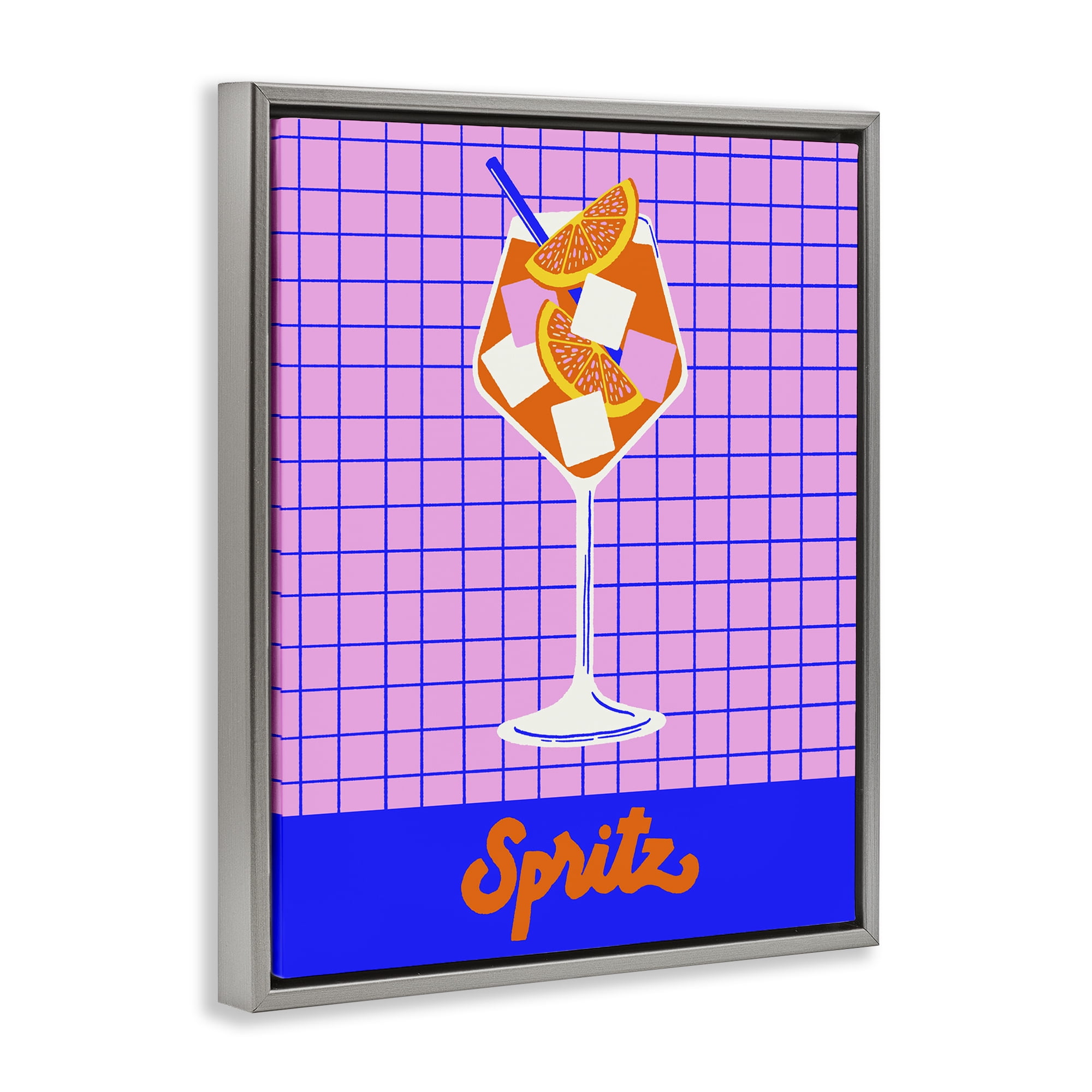 Stupell Industries Colorful Summer Spritz Drink Gray Framed Floater Canvas Wall Art, design by Indira Prieto | IndySign
