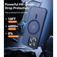 thumbnail image 3 of Entronix Heavy Duty Case For iPhone 16 Pro Max, Translucent Matte Back, Magnetic Sturdy Case, Navy, 3 of 5