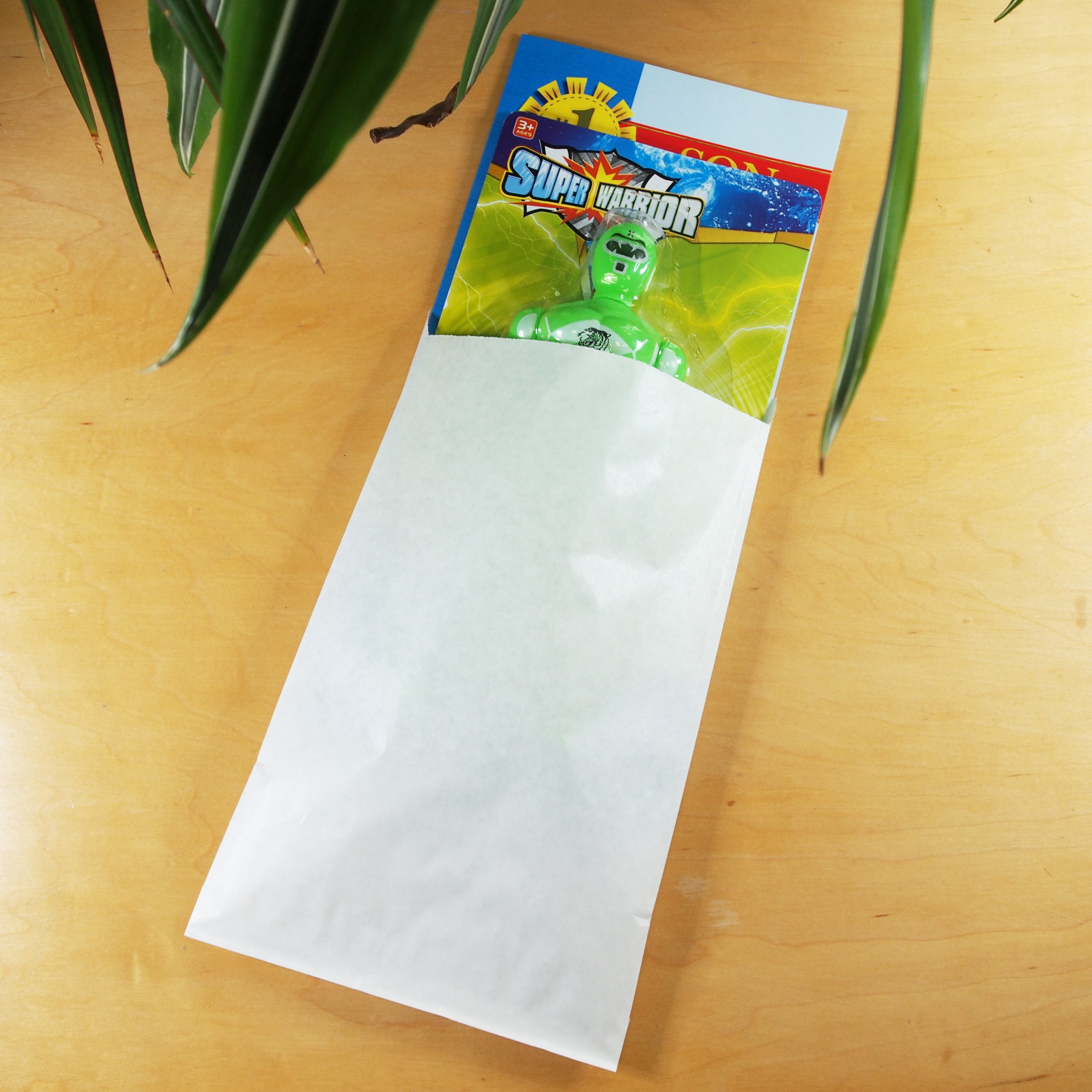 50 Qty 6" x 9" Decorative Flat Paper Gift Bags - Plain White Kraft Bags - for Sales/Treats/Parties Cookies/Gifts - N'icePackaging
