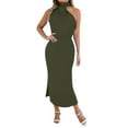 thumbnail image 1 of Vestido sin mangas con cuello alto y hombros descubiertos para mujer - Elegante conjunto informal para fiesta - Prenda versátil para primavera y otoño - Tallas XS-XL, 1 of 8