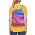 thumbnail image 4 of Naloa Rainbow Glitter Cute Drawstring Backpack String Bag Cinch Water Resistant for Gym Shopping Sport Yoga, 4 of 6